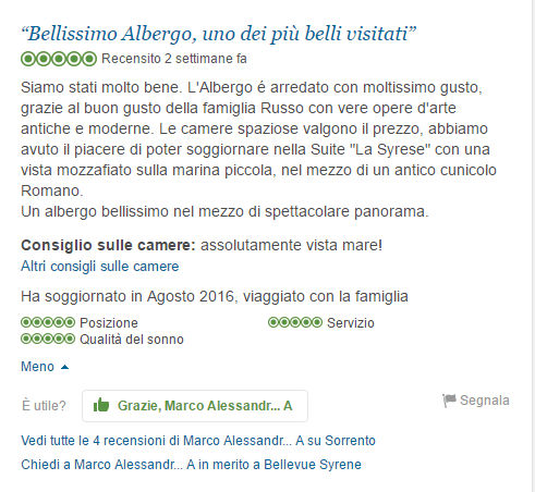 Recensione dell'Hotel Bellevue Syrene - Sorrento