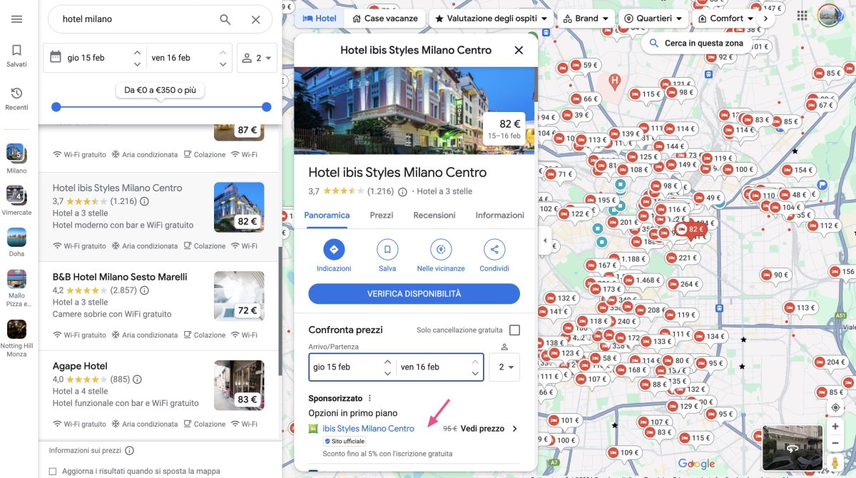 google hotel ads maps